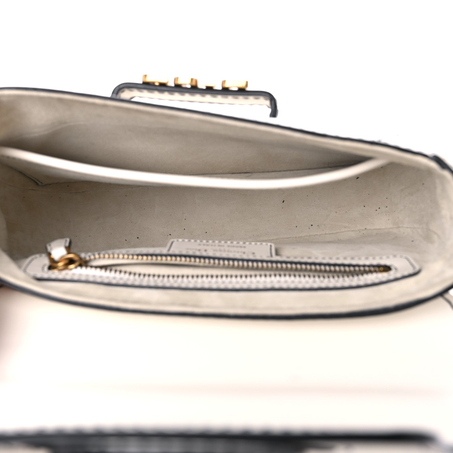 Christian Dior Calfskin Mini D Fence Saddle Bag White 4 of 11