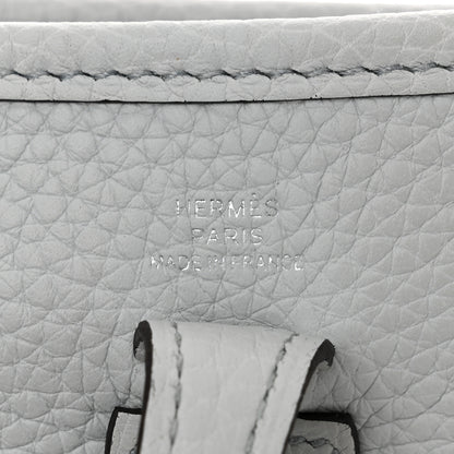 Hermes Taurillon Clemence Amazone Evelyne TPM Bleu Pale Etain 7 of 12