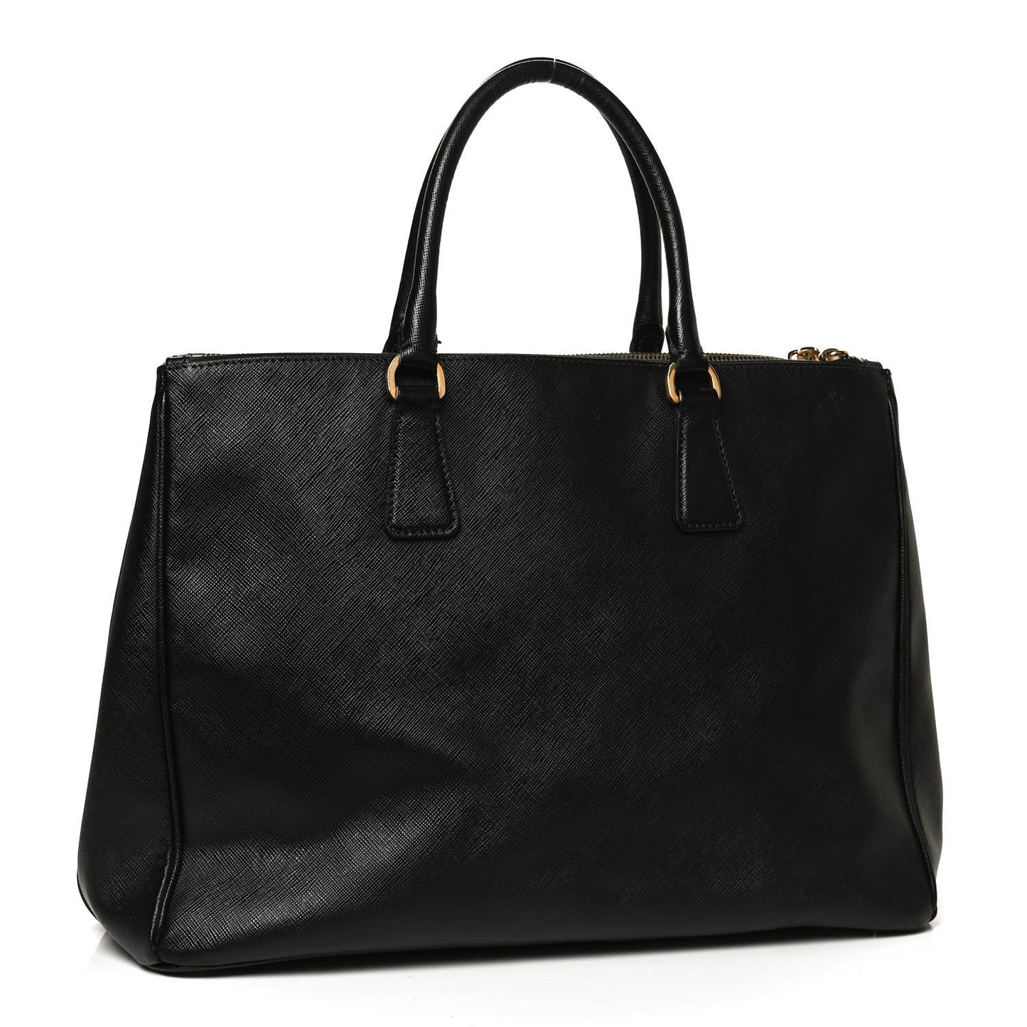 Saffiano Large Galleria Double Zip Tote Black