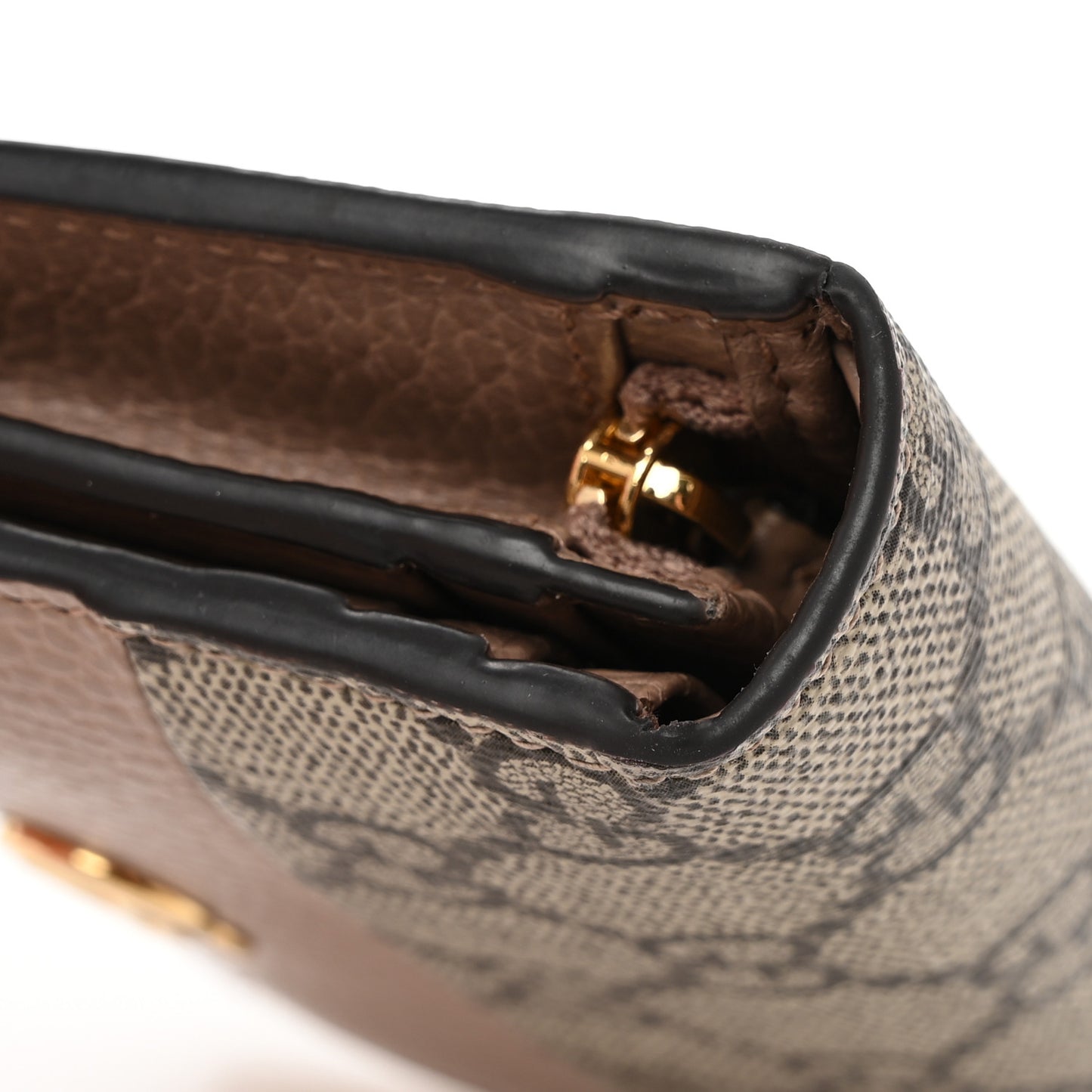 Dollar Calfskin GG Supreme Monogram GG Marmont Card Case Porcelain Rose Beige Ebony