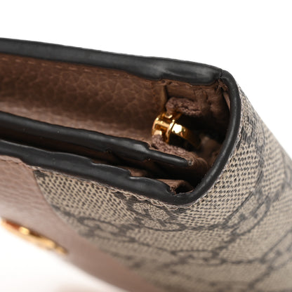 Gucci Dollar Calfskin GG Supreme Monogram GG Marmont Card Case Porcelain Rose Beige Ebony 9 of 11