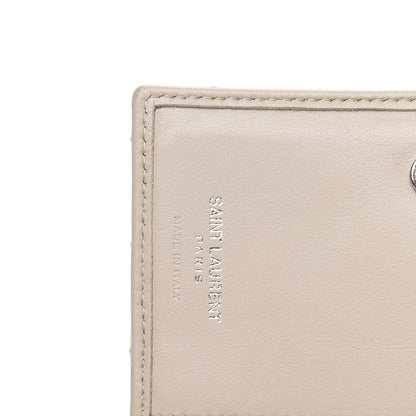 Saint Laurent Lambskin Y Quilted Monogram Compact Loulou Wallet Nude Powder 6 of 12