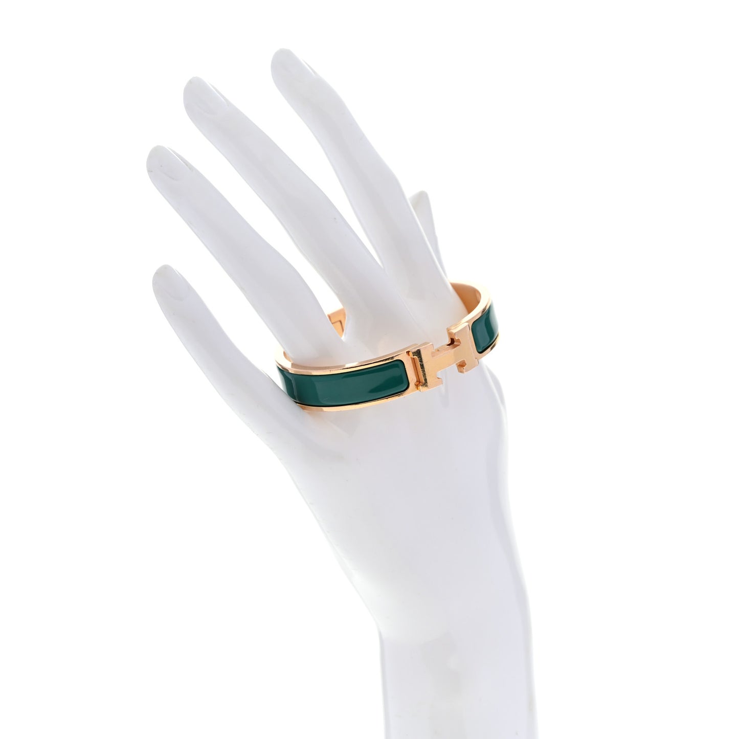 Narrow Enamel Clic Clac H Bracelet PM Malachite