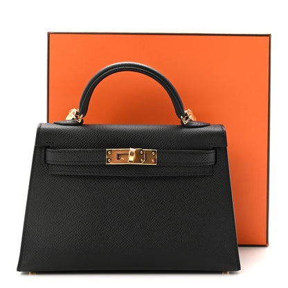 Hermes Epsom Mini Kelly Sellier 20 Black 9 of 9