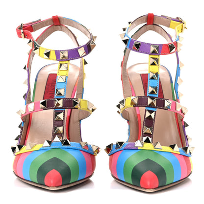 Valentino Garavani Calfskin 1973 Rockstud Ankle Strap 100mm Pumps 35.5 Multicolor 2 of 12