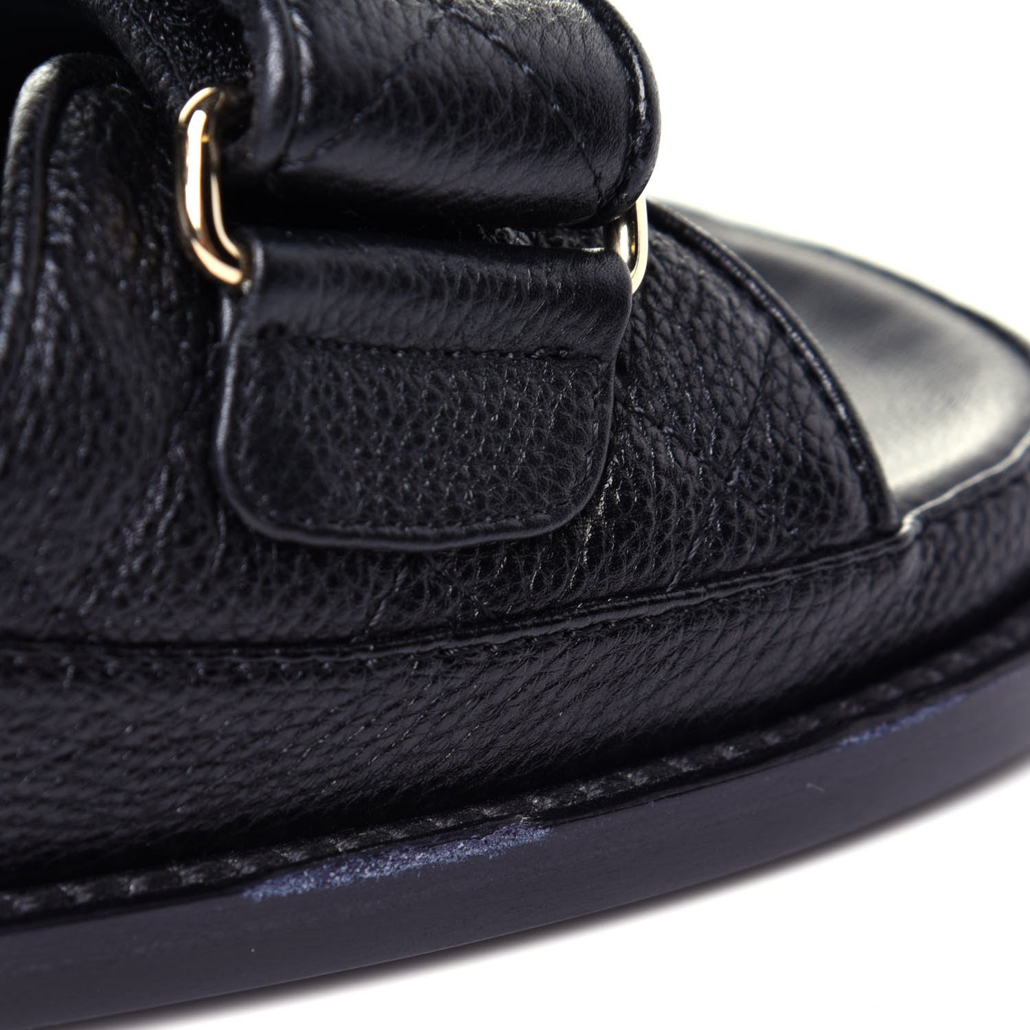 Chanel Grained Calfskin Velcro Dad Sandals 36.5 Black 12 of 13