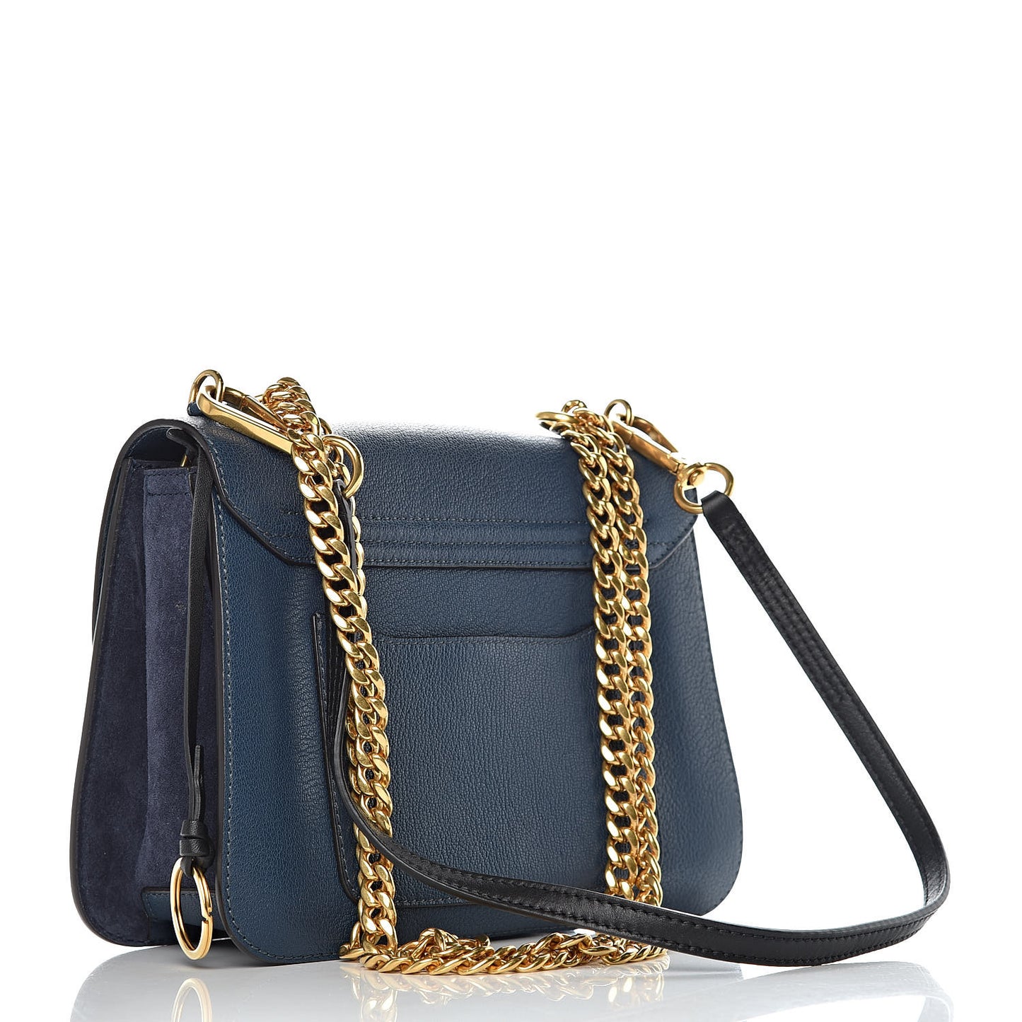 Goatskin Medium Mily Shoulder Bag Denim Blue