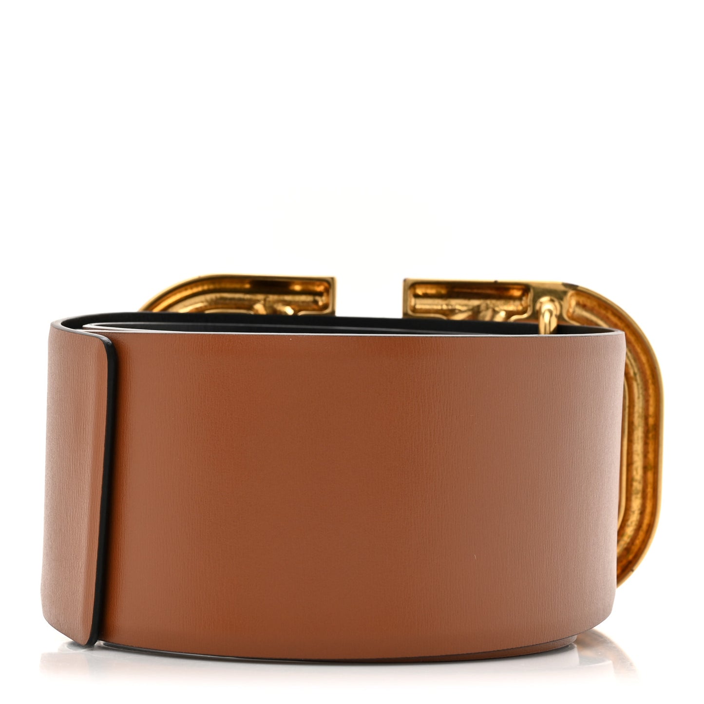 Glossy Calfskin VLogo Reversible 70mm Belt 95 38 Saddle Brown Black