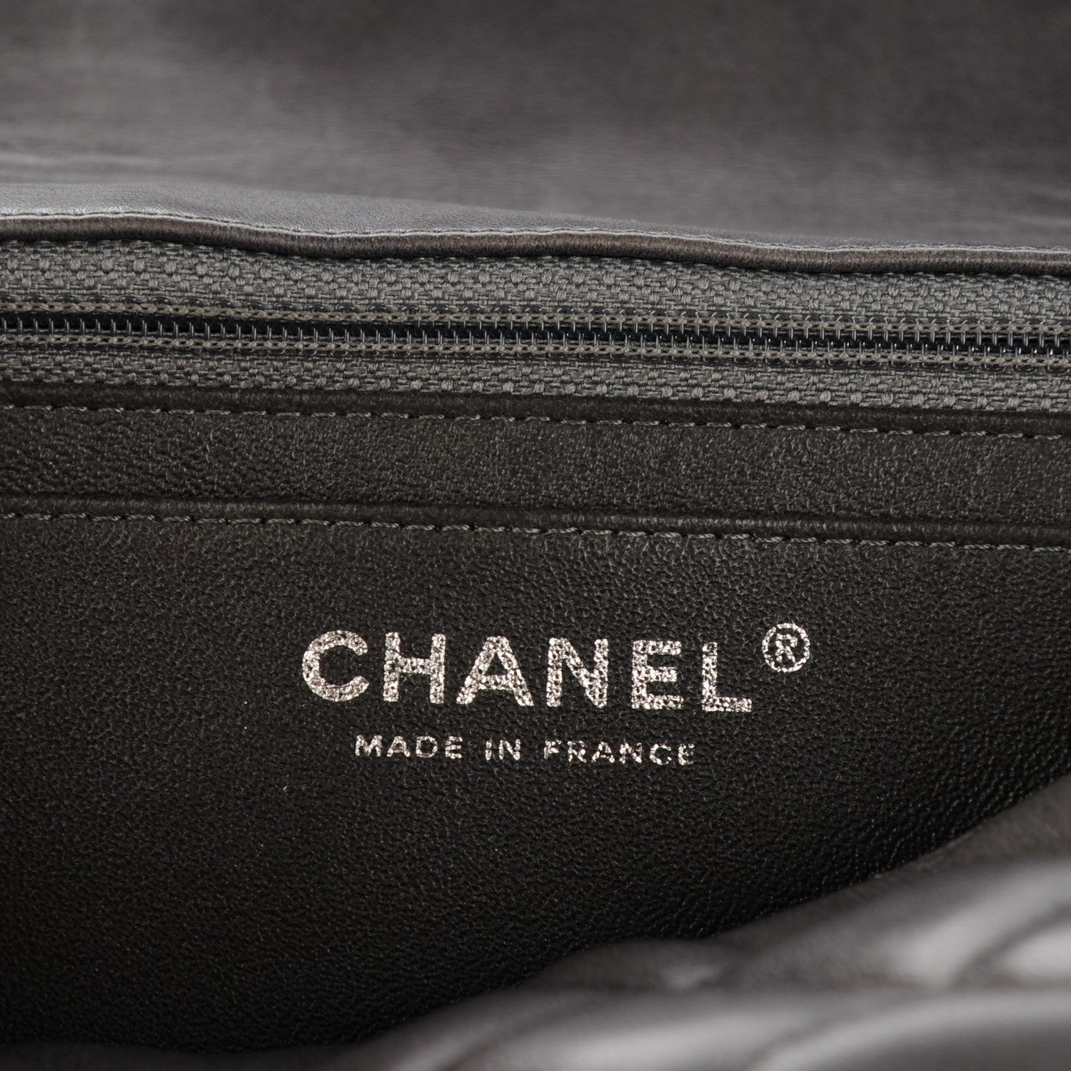 Chanel Lambskin Quilted Jumbo Single Flap Dark Grey 7 of 8