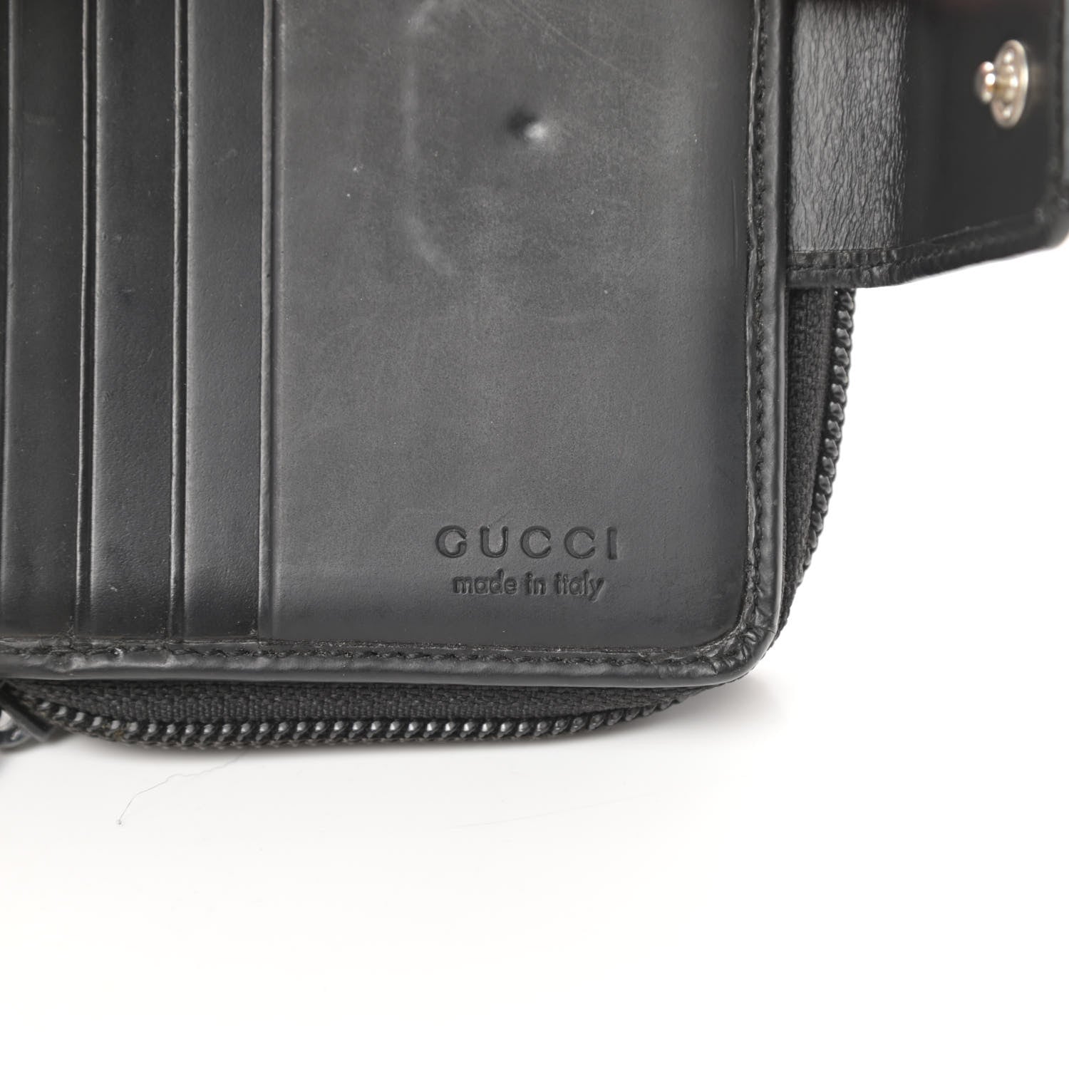 Gucci Monogram Zip Around Coin Wallet Black 7 of 15