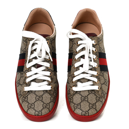 Gucci GG Supreme Monogram Ayers Web Womens Ace Sneakers 36.5 Red 9 of 18