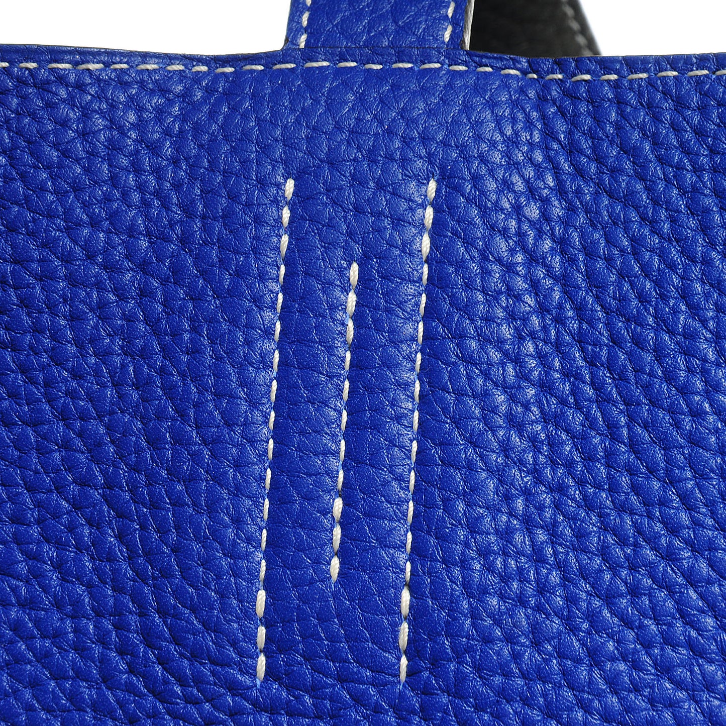 Taurillon Clemence Double Sens 45 Reversible Tote Graphite Bleu Electrique