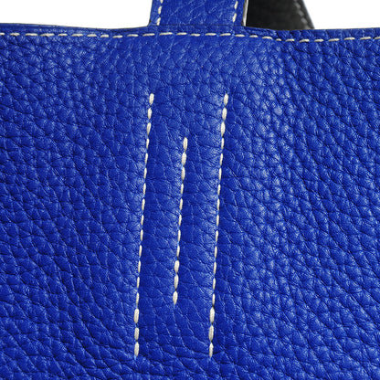 Hermes Taurillon Clemence Double Sens 45 Reversible Tote Graphite Bleu Electrique 4 of 12