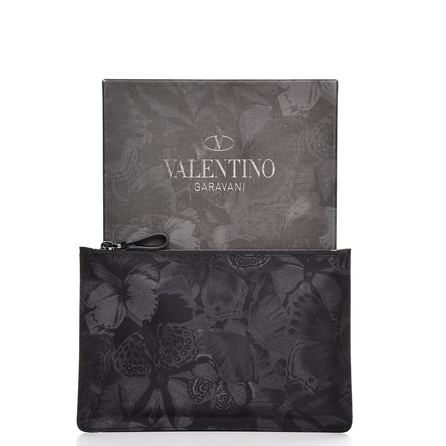 Nylon Camubutterfly Zip Pouch Black