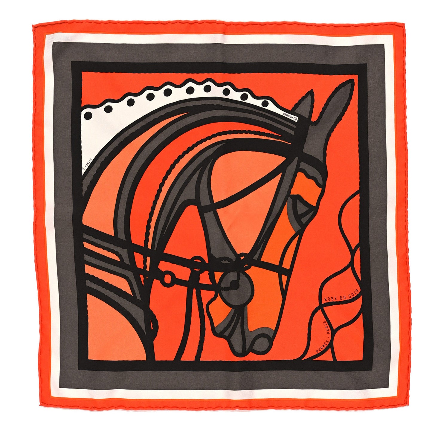 Silk Robe Du Soir Pocket Square Orange Soleil Taupe