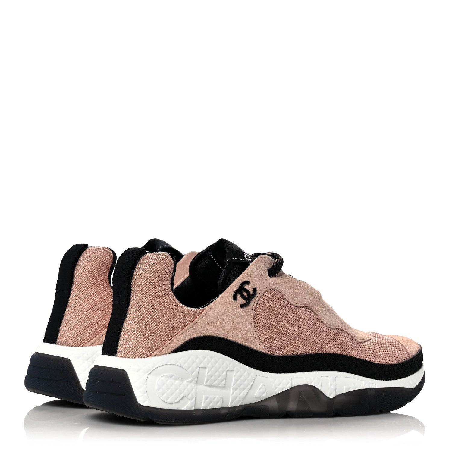 Chanel Mesh Suede Calfskin Quilted Sneakers 40 Pink Beige 4 of 7