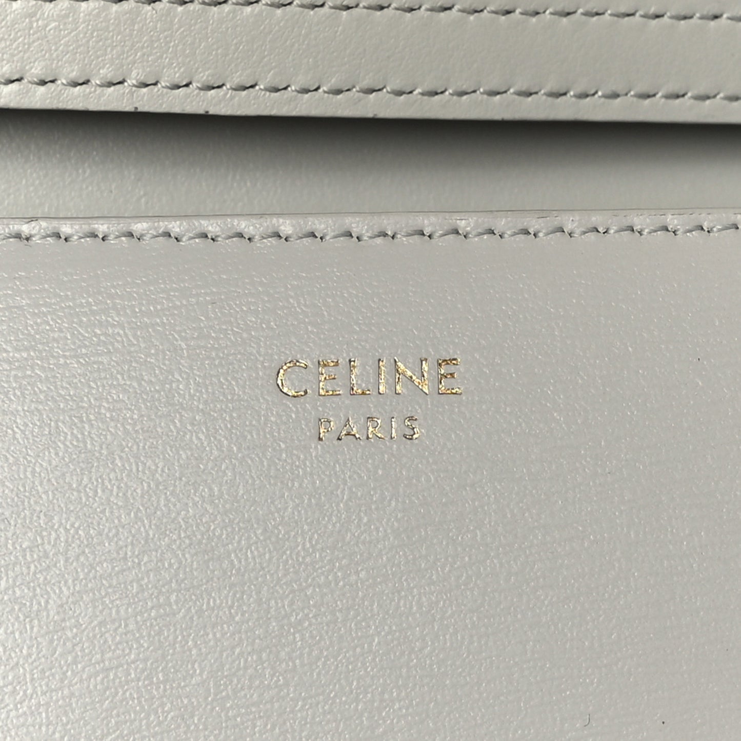 Shiny Calfskin Triomphe Wallet on Chain Chalk