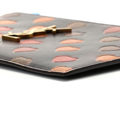 Saint Laurent Lambskin Heart Embossed Monogram Bill Pouch Vintage Cognac 5 of 10