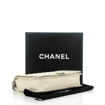Chanel Goatskin Quilted Large Gentle Boy Flap Dark White 11 of 15