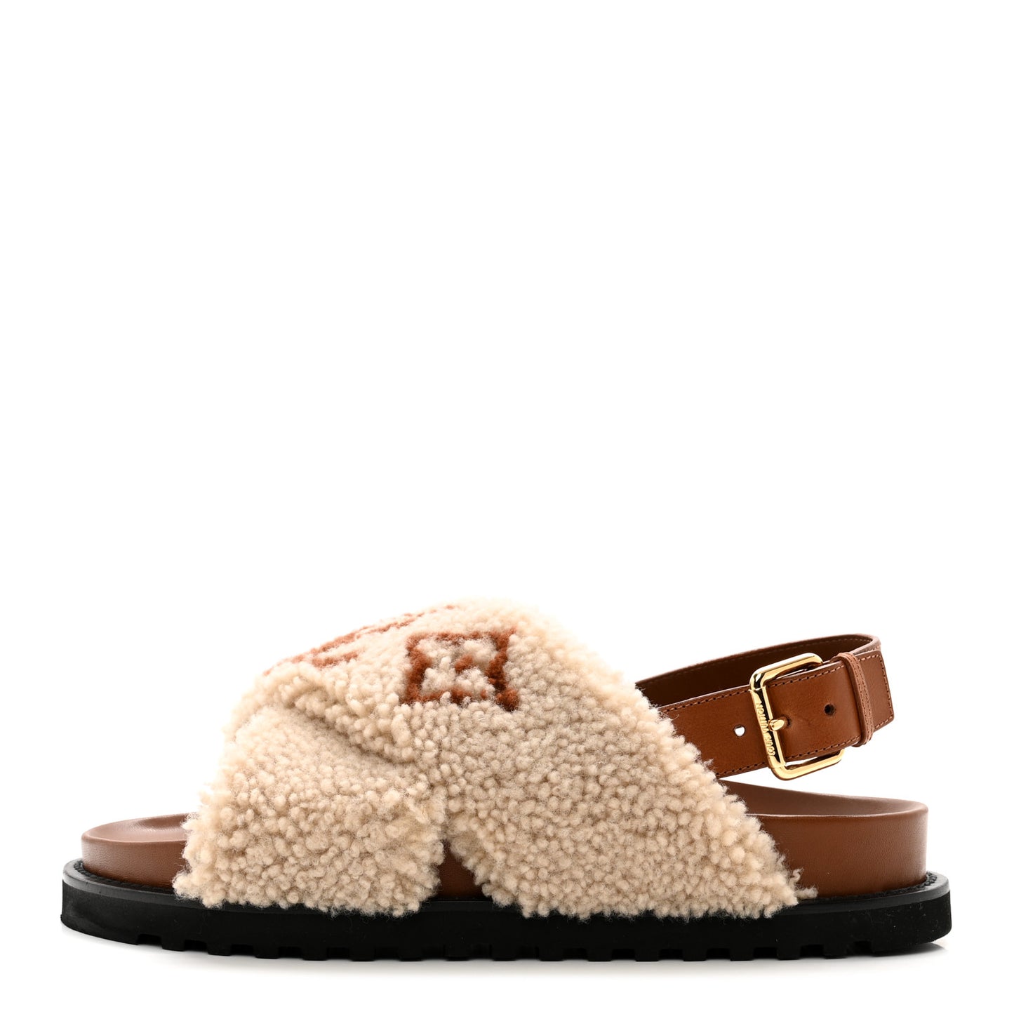 Shearling Paseo Flat Comfort Sandal 40 Nude