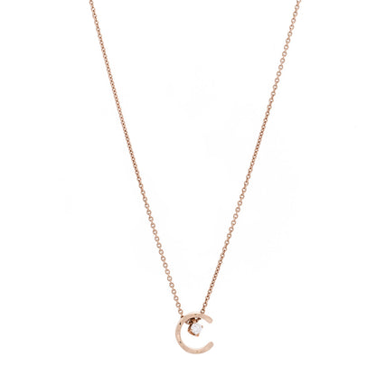 Chanel 18K Beige Gold Diamond Coco Crush C Necklace 1 of 5