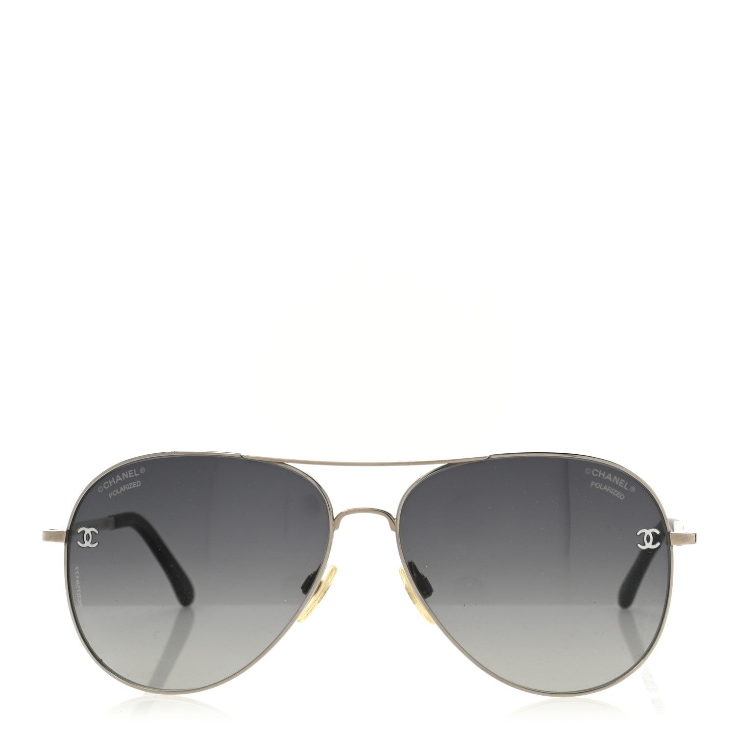 Chanel Metal Polarized Aviator CC Sunglasses 4189-T-Q Gold 3 of 8