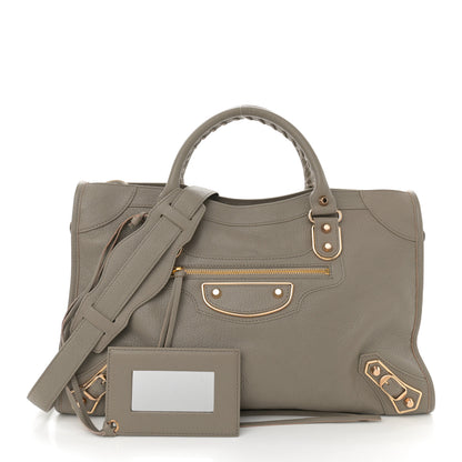 Balenciaga Chevre Gold Metallic Edge Hardware City Gris Taupe 3 of 15