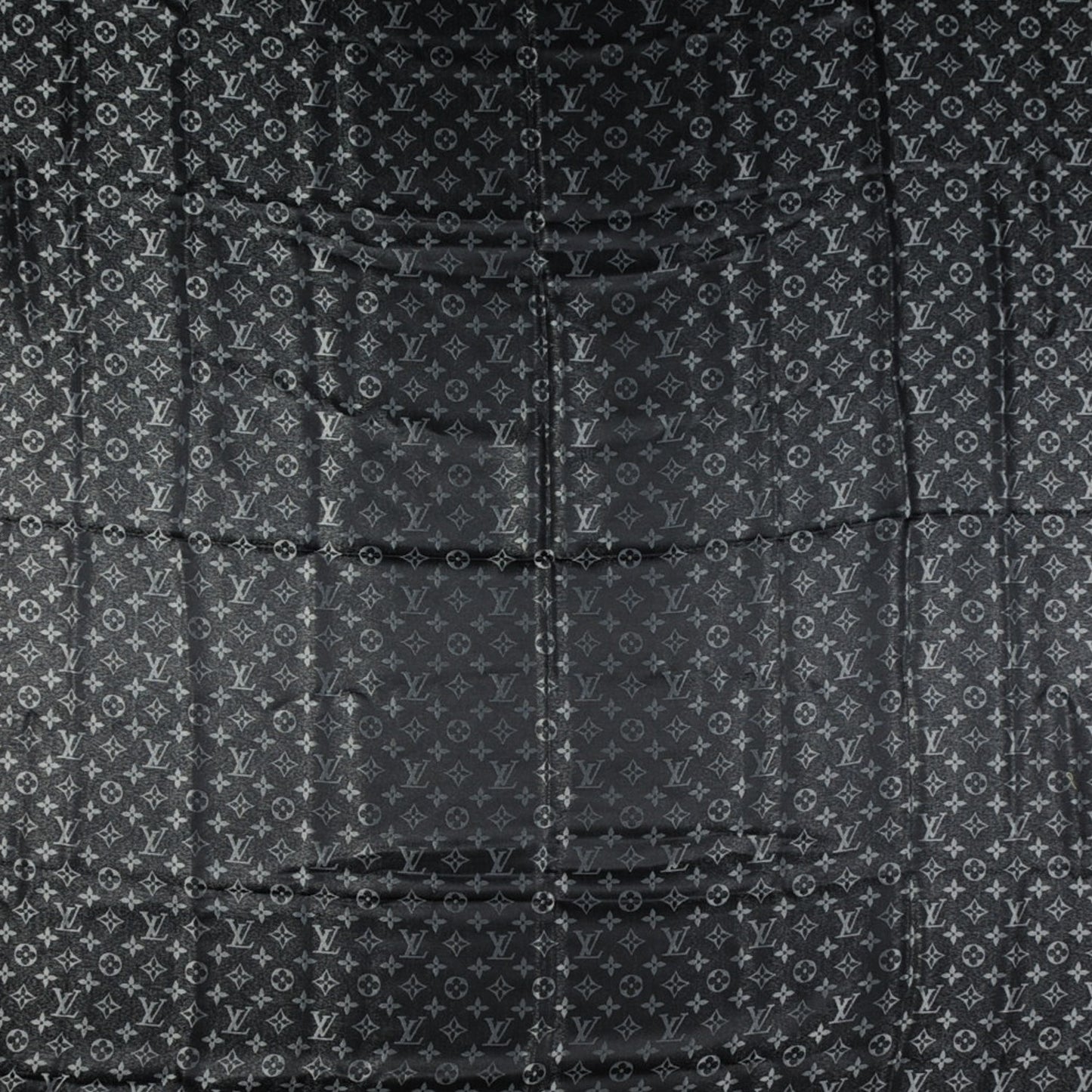 Silk Lurex Wool Monogram Shine Shawl Black