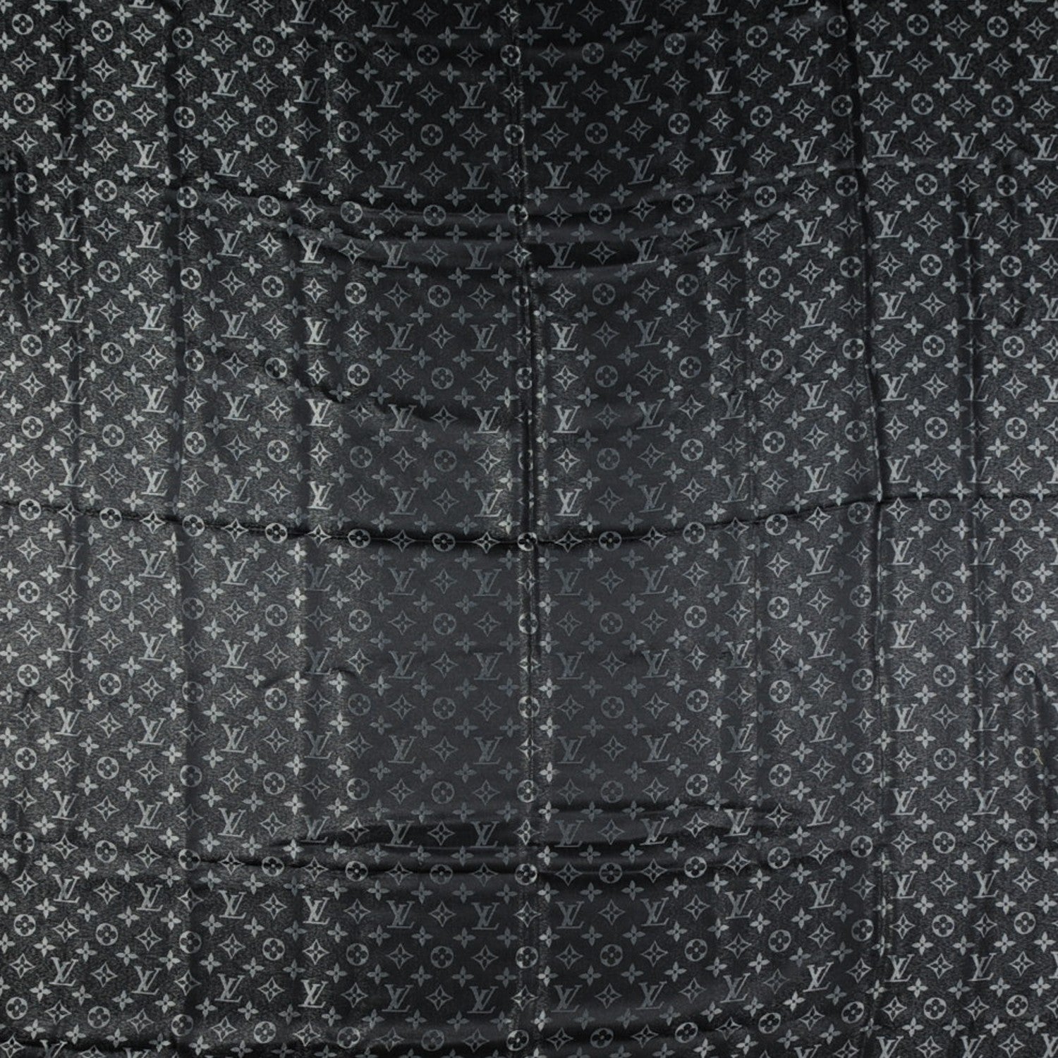 Louis Vuitton Silk Lurex Wool Monogram Shine Shawl Black 1 of 4