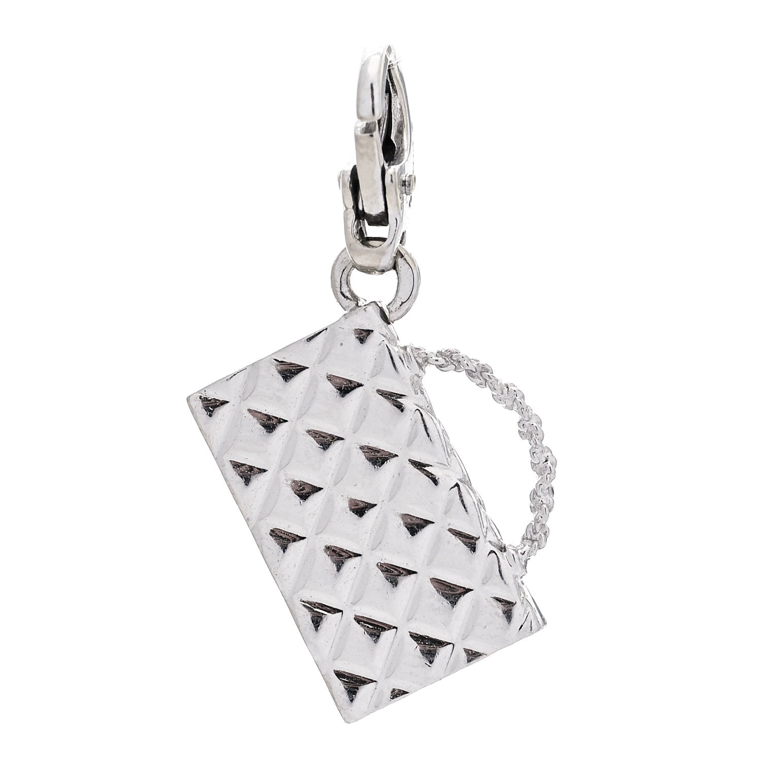 Chanel 18K White Gold Classic Flap Charm 2 of 4