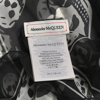 Alexander McQueen Silk Chiffon Skull Scarf Black Ivory 3 of 3