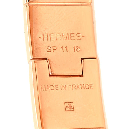 Hermes Enamel Charniere Uni Narrow Hinged Bracelet M Rose Cassatta 5 of 5