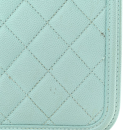 Chanel Caviar Quilted Medium CC Filigree Vanity Case Light Blue 13 of 14