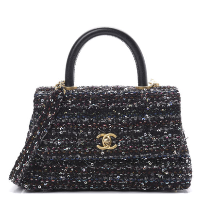 Chanel Tweed Sequin Mini Coco Handle Flap Black 1 of 10