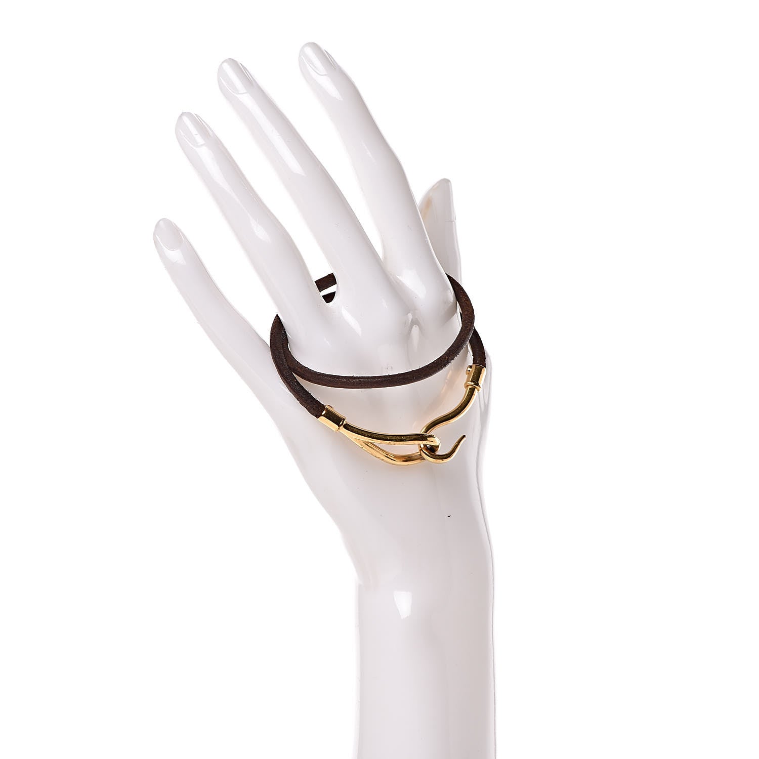 Hermes Natural Bridle Jumbo Double Tour Bracelet Bouton 2 of 5