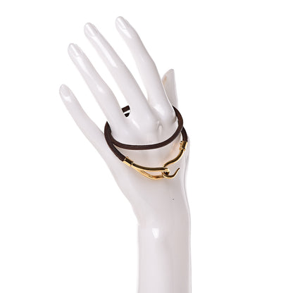 Hermes Natural Bridle Jumbo Double Tour Bracelet Bouton 2 of 5