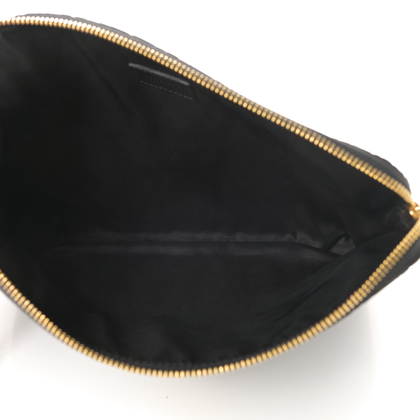 Grained Calfskin Embossed Palazzo Medusa Chain Pouch Black