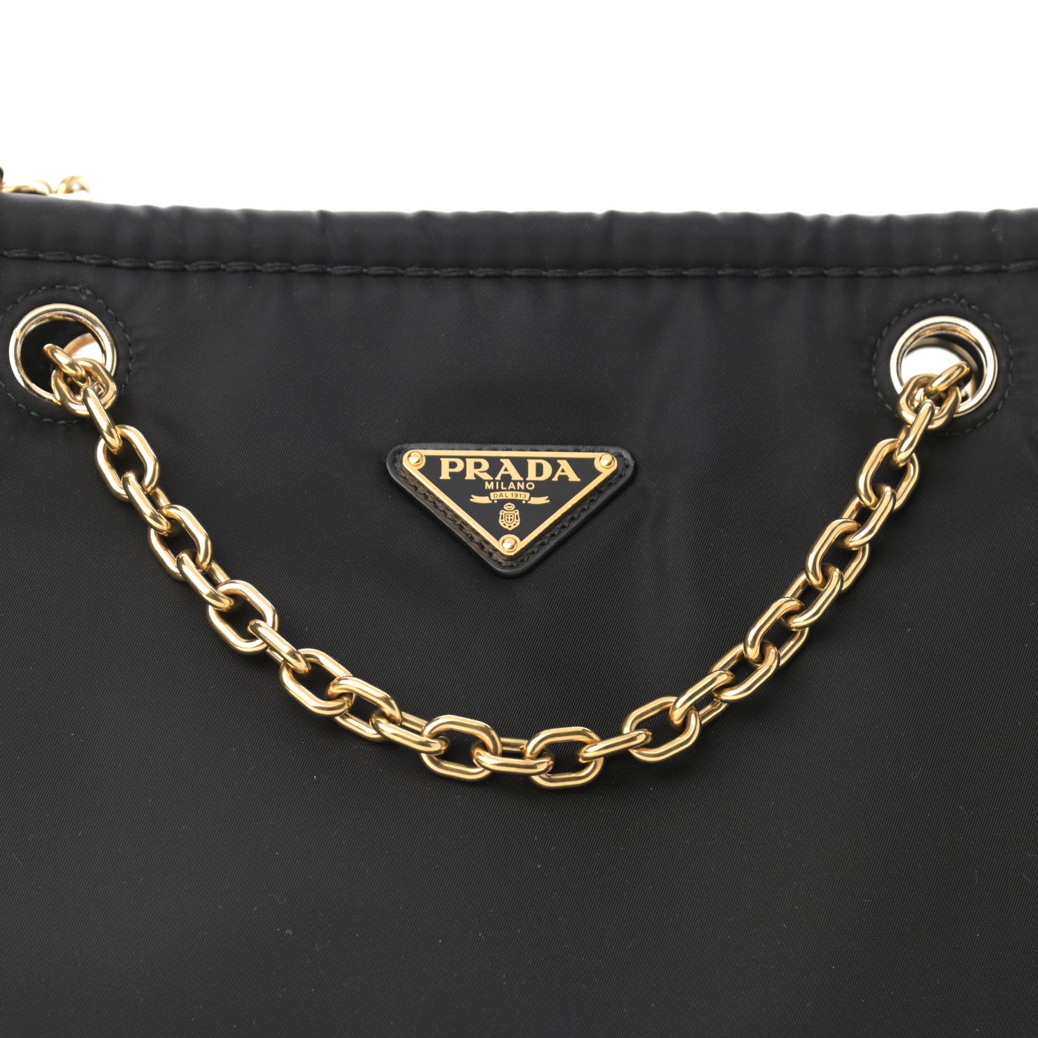 Prada Tessuto Nylon Chain Shoulder Bag Black 8 of 10