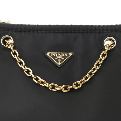 Prada Tessuto Nylon Chain Shoulder Bag Black 8 of 10