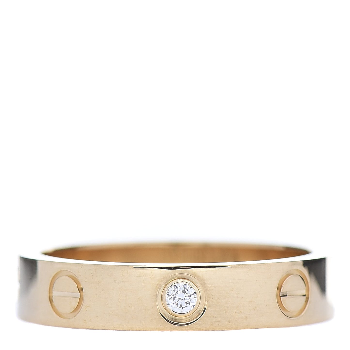 18K Yellow Gold Diamond 4mm LOVE Wedding Band Ring 52 6