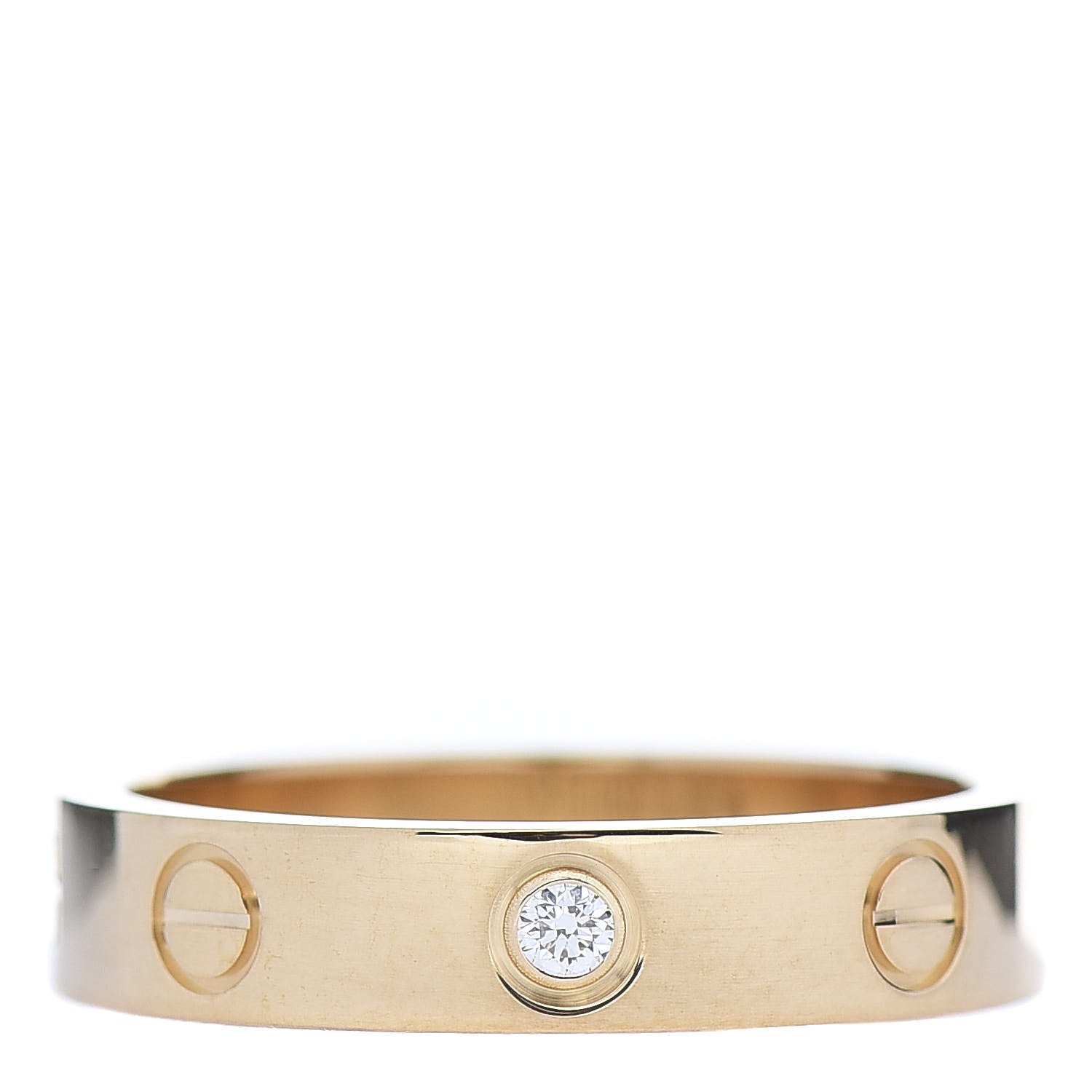 Cartier 18K Yellow Gold Diamond 4mm LOVE Wedding Band Ring 52 6 1 of 4
