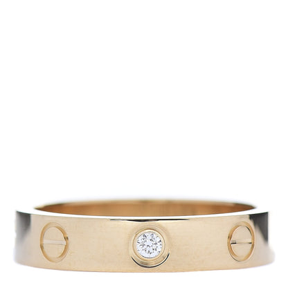 Cartier 18K Yellow Gold Diamond 4mm LOVE Wedding Band Ring 52 6 1 of 4