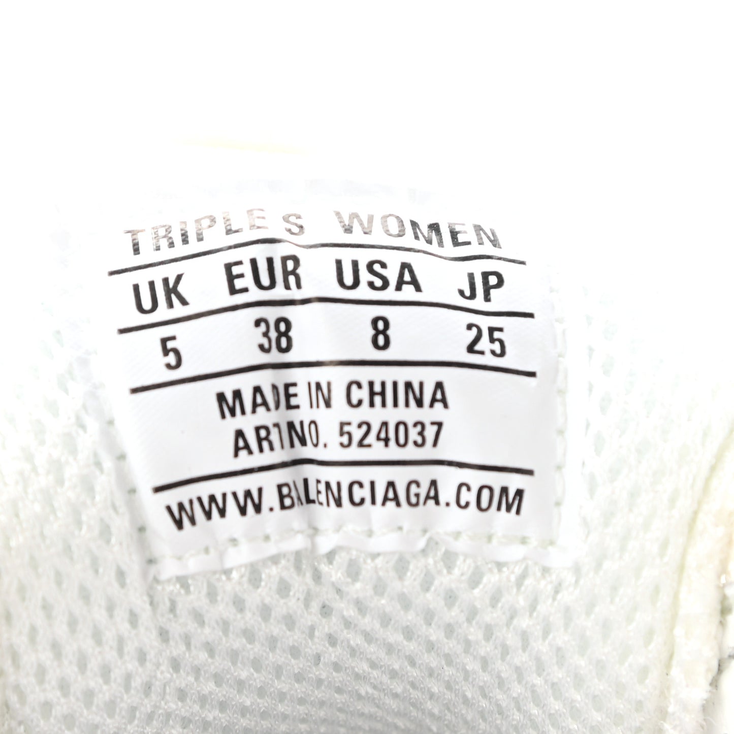 Fabric Mesh Womens Triple S Sneakers 38 Grey Red White