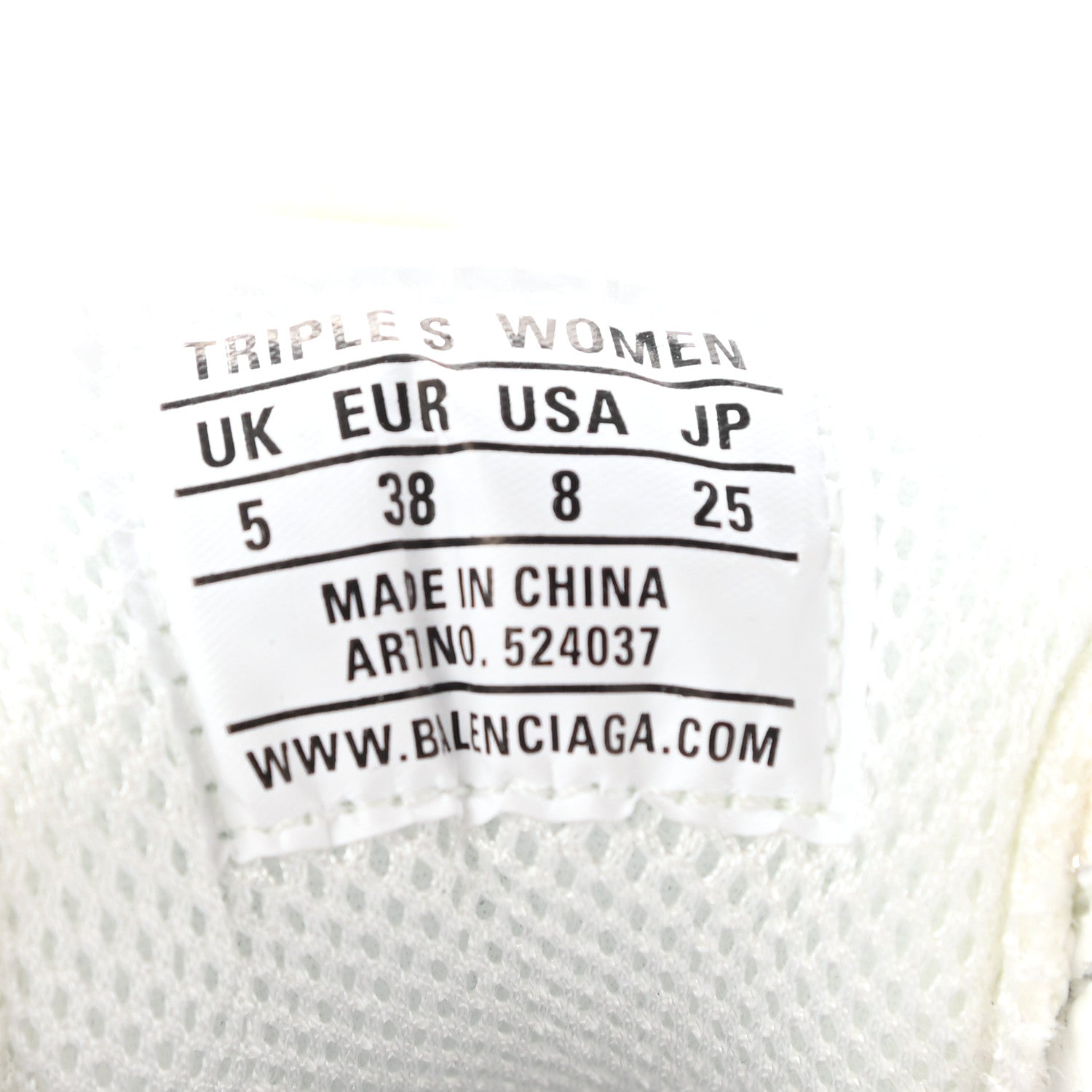 Balenciaga Fabric Mesh Womens Triple S Sneakers 38 Grey Red White 8 of 11