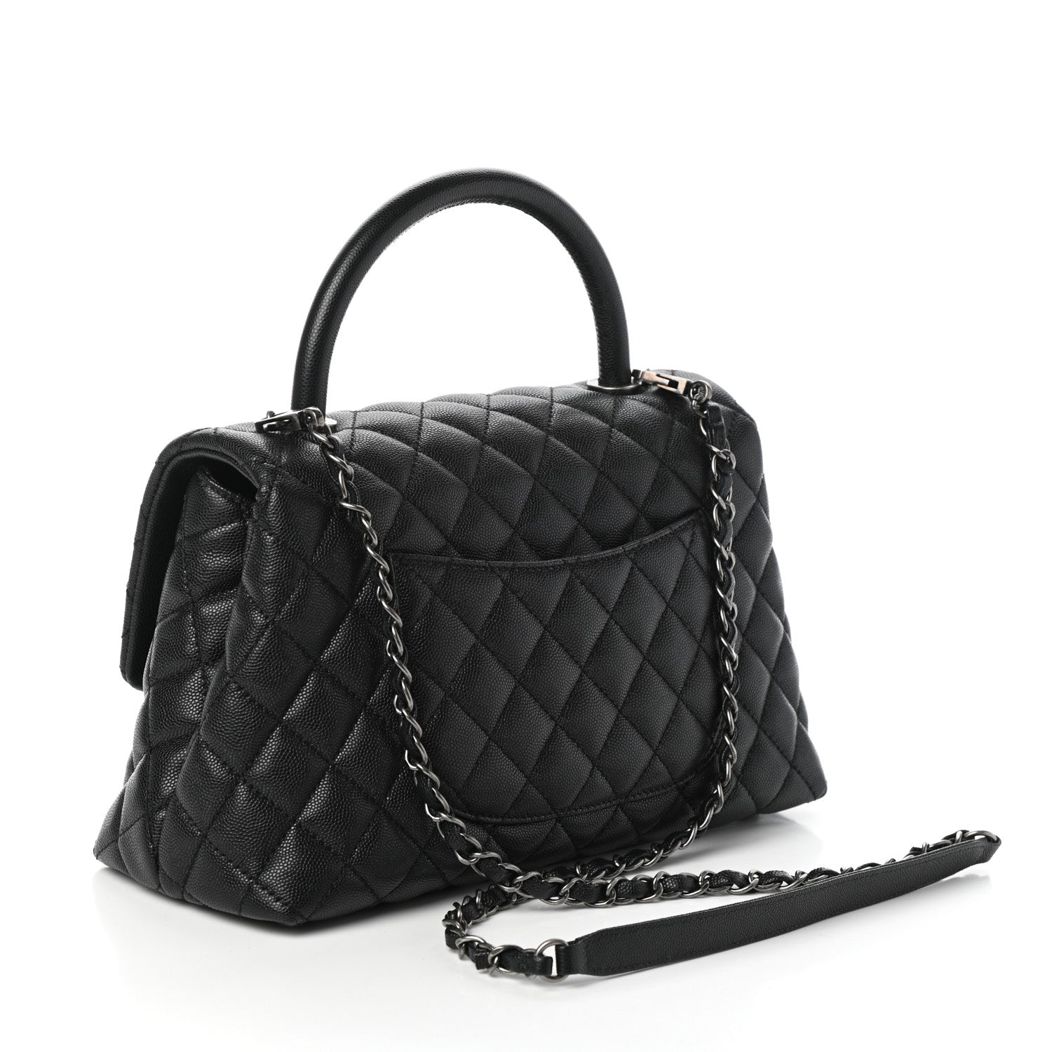 Chanel Caviar Quilted Small Coco Handle Flap Black 3 of 10