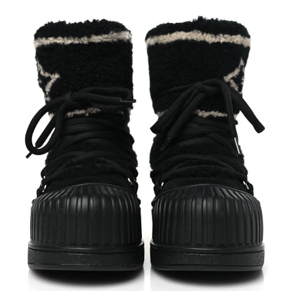 Louis Vuitton Suede Shearling Polar Flat Half Boots 38 Black 2 of 8
