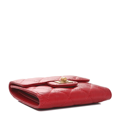 Chanel Aged Calfskin Quilted Reissue Compact Wallet Red 4 of 10