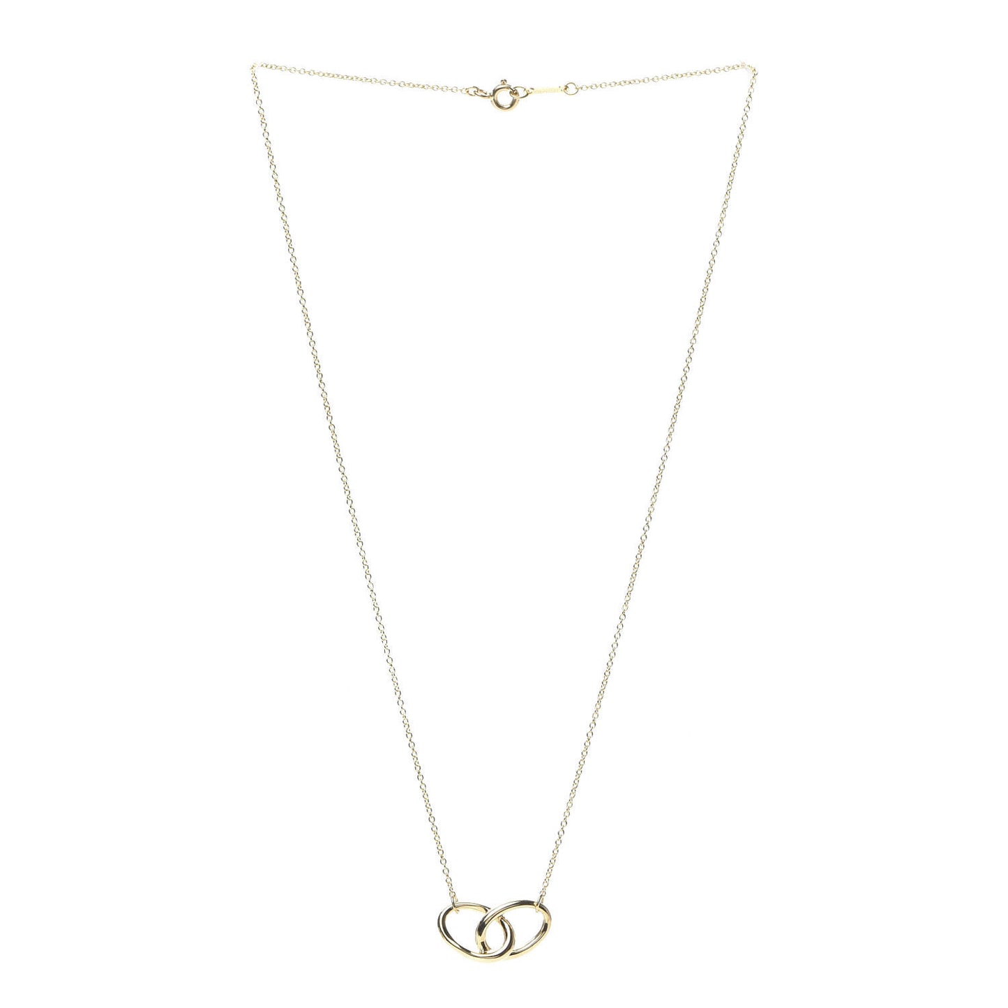 18K Yellow Gold Elsa Peretti Interlocking Ovals Pendant Necklace