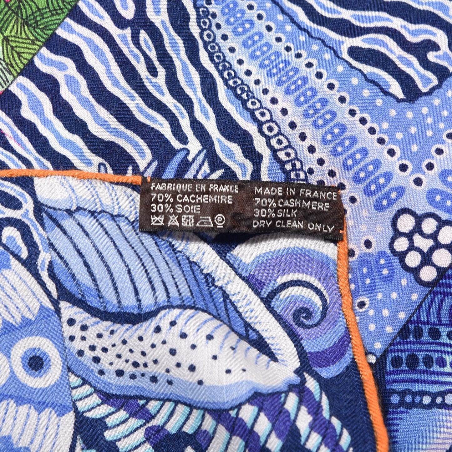 Cashmere Silk Sieste Au Paradis Shawl 140 Fuchsia Orange Bleu