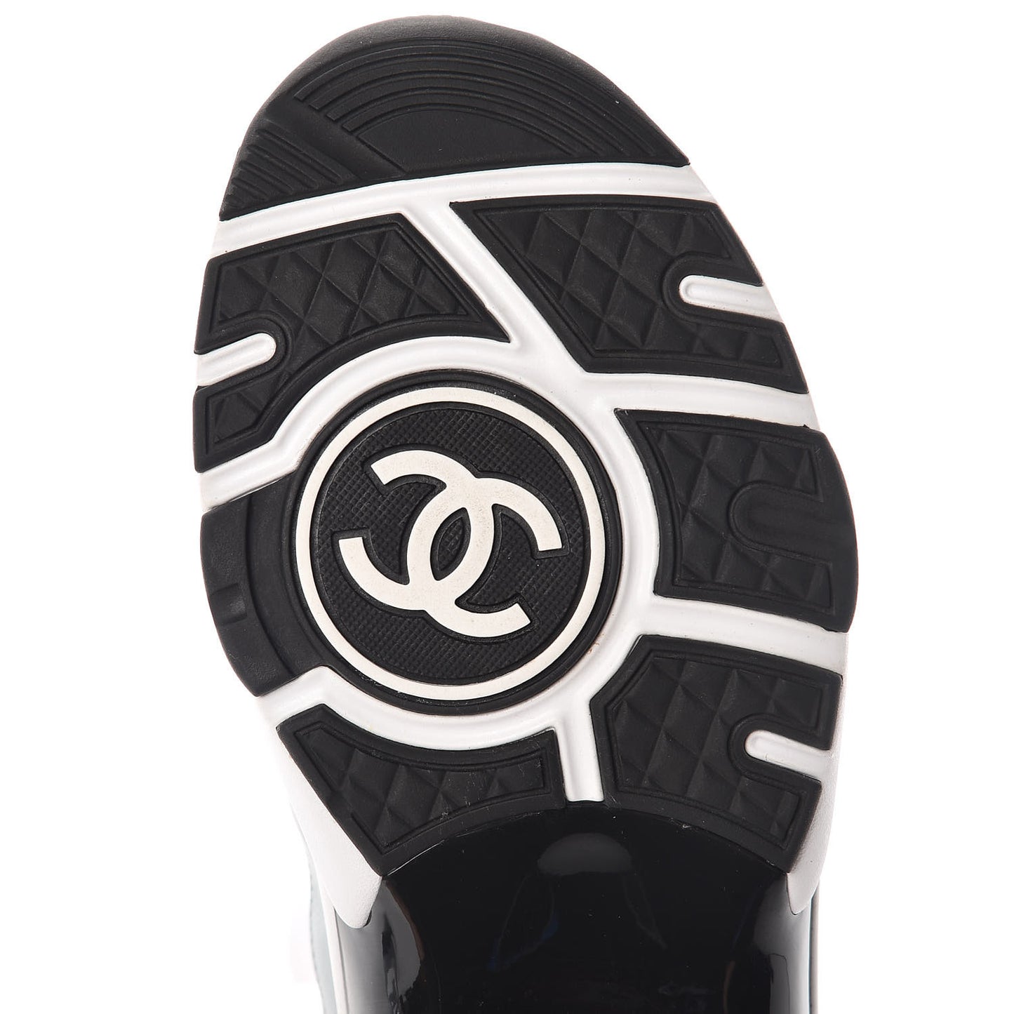 Patent Calfskin CC Womens Sneakers 37 White Light Blue